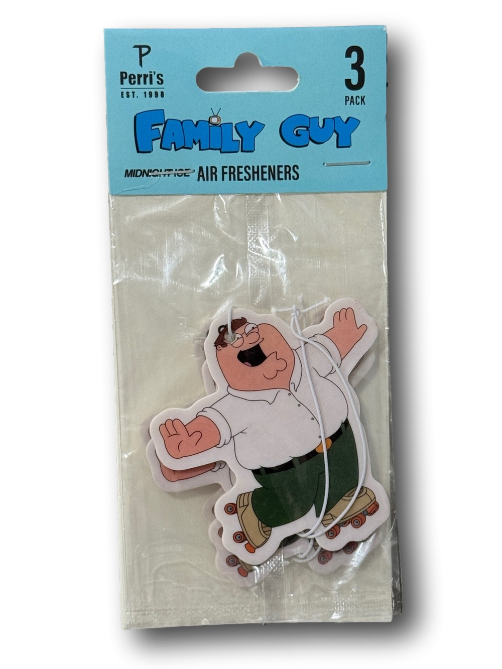 3-Pack Family Guy Peter Griffin Air Fresheners - Midnight Ice Scent - NWT